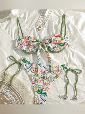 Bikinx Women's Tropical Print Bikini Set,  medium